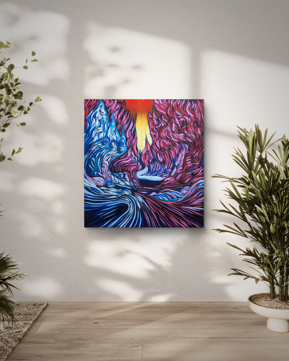 "Winter Ablaze" Original Oil Painting