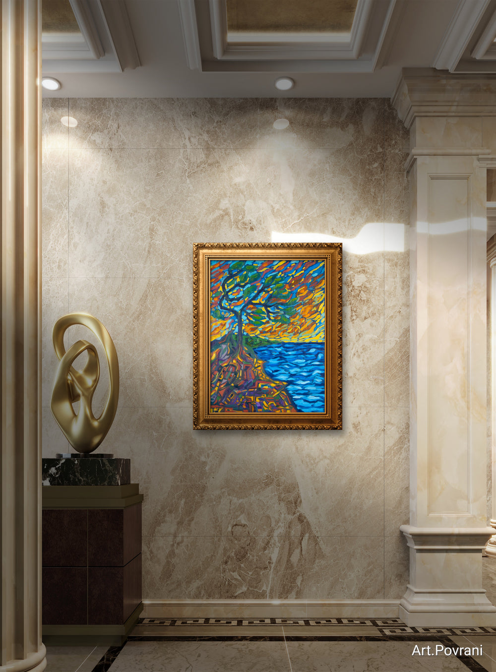 "Fiery Solitude" Original Oil Painting