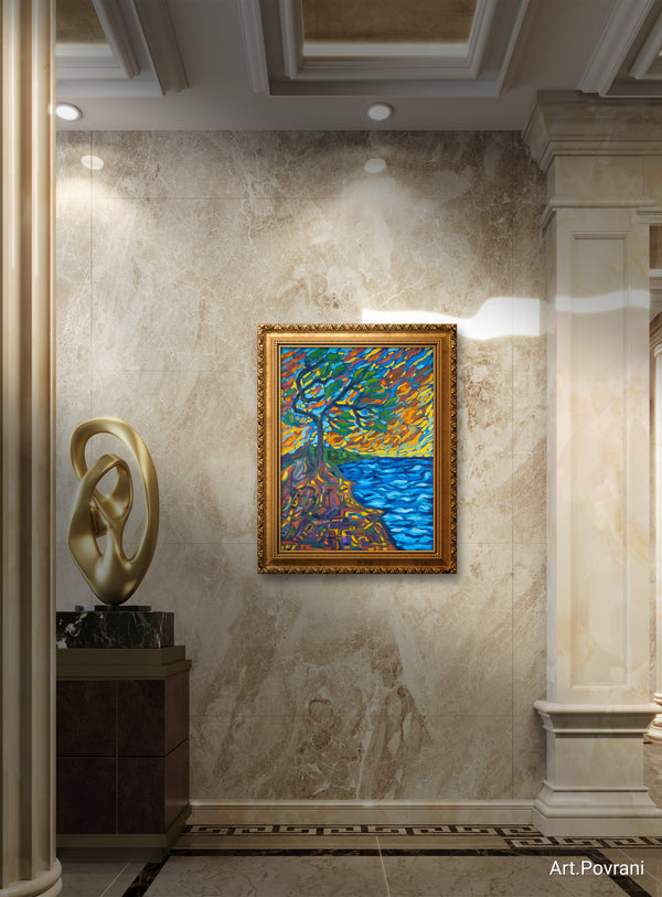 "Fiery Solitude" Original Oil Painting