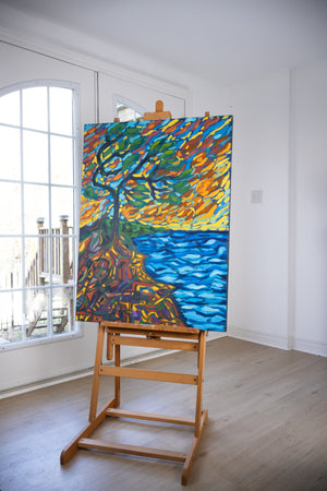 "Fiery Solitude" Original Oil Painting