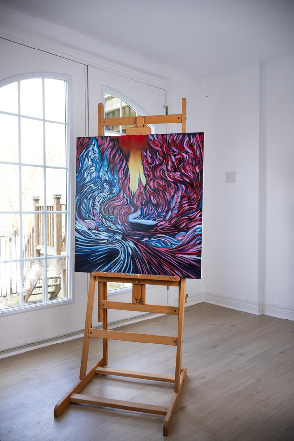"Winter Ablaze" Original Oil Painting